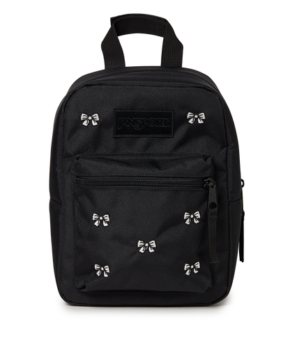 Big Break Lunch Bag - Embroidered Bows Black