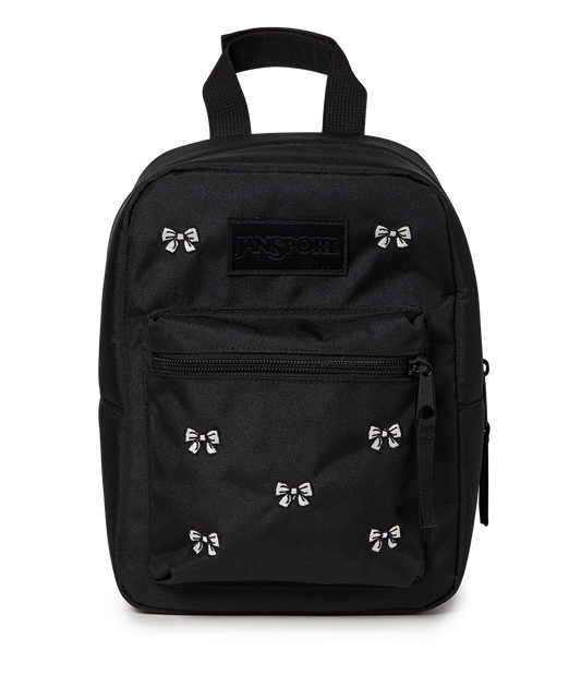 Big Break Lunch Bag - Embroidered Bows Black