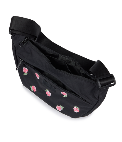 Unphased Crossbody Small FX - Just A Rose Embroidery Black